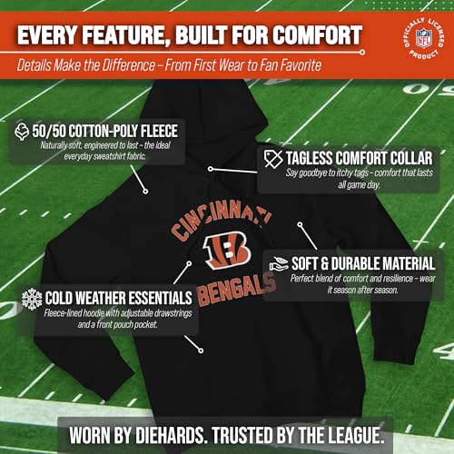 Image of Team Fan Apparel NFL Gameday Hoodie Pullover Sweatshirt for Men and Women | Officially licensed NFL Gameday fleece pullover - kangaroo pocket, ribbed cuffs, drawstring hood, unisex fit