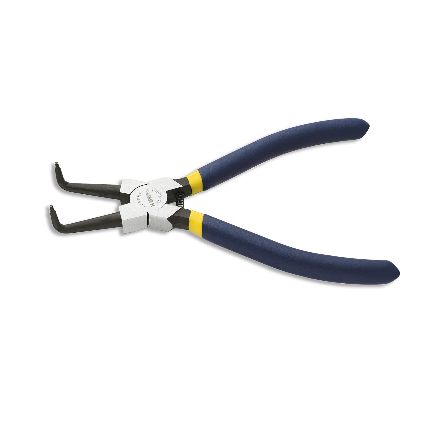 WISEPRO Circlip Pliers Internal Heavy Duty Snap Ring Pliers with Bent Jaw for Ring Removing and Retaining 7 Inch