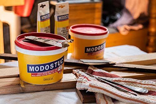 Originele MODOSTUC houten stopverf - 1 kg gebruiksklare vulmassa voor hout & muur, houtvuller, perfecte kleefkracht & sneldrogend, ideaal voor het herstellen van houtschade, kleur walnoot - Afbeelding 6