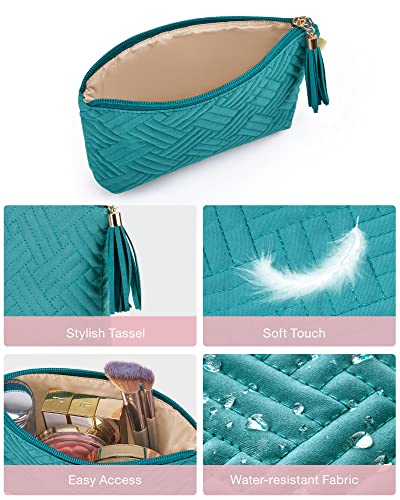 Image of BAGSMART Makeup Bag Travel Cosmetic Bag, Double-layer,Pink, Ⅸ-Teal-1pcs, Small, Elegant
