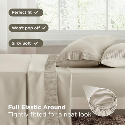 Image of Bedsure Twin Sheets Set - 3 Pieces Soft Twin Bed Sheets - Breathable & Cooling - Hotel Luxury - Easy Care Polyester Microfiber Bedding for Women, Men, Linen