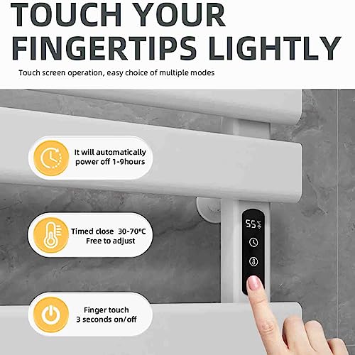 Toallero eléctrico aluminio negro calefacción constante temporizador pared 5