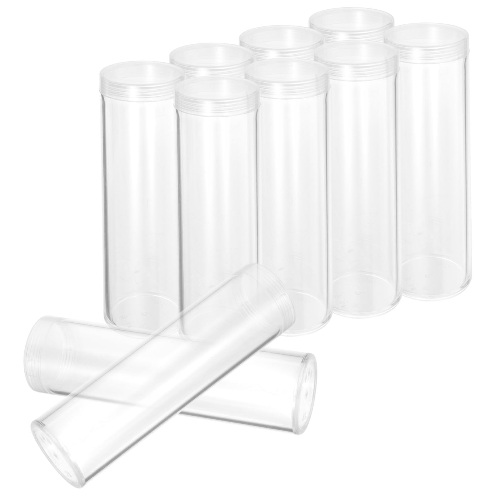 Tubos para guardar monedas de 32 mm en soporte transparente organizador