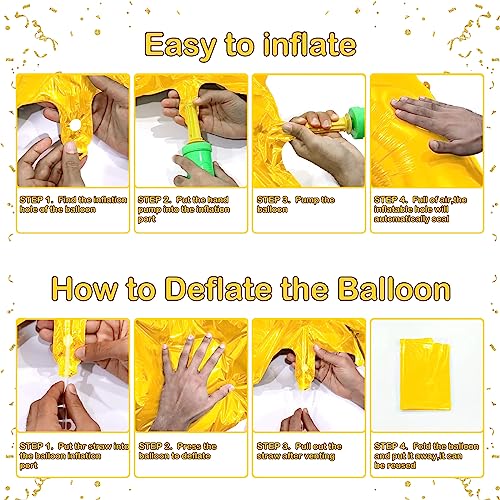 Beeyaky 14 40 Inch Gold Number Balloons, Helium Mylar Foil Number Balloons For Birthday, Number 4 Balloon For 4St Birthday Decorations For Kids, Anniversary Party Decorations Supplies thumb #3