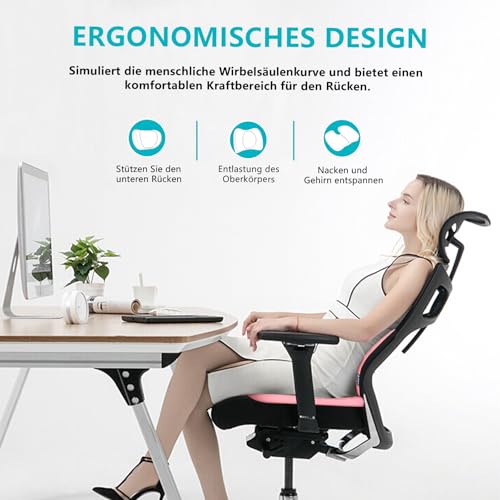 Image of FLORICH 3 PCS Seat Cushion for Carseat Lumbar Support Pillow Car Neck Headrest Pillows Memory Foam Gel Memory Foam Massage Point Seat Pads Pressure Relief Back Cushion for Office Chair(Light Pink)