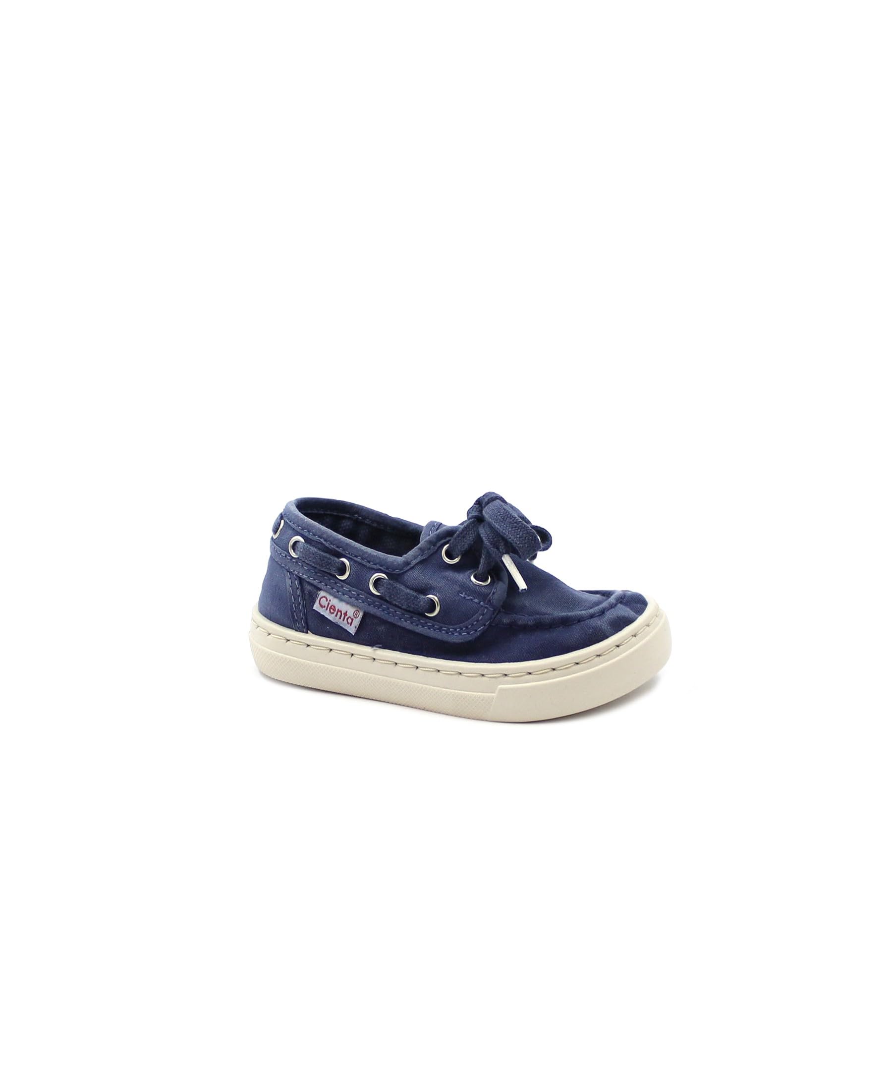 Cienta 87777 Azul oscur Blu Scarpe Bambino Mocassino Barca Laccio Tessuto