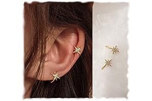 Gold Snowflake Earrings: Twinkling Simplicity for Piercing-Free Elegance