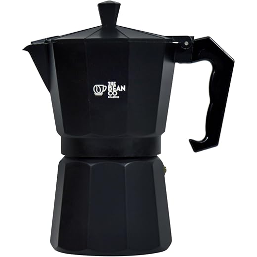 THE BEAN CO Classic Moka Pot Premium Aluminium Stovetop Espr