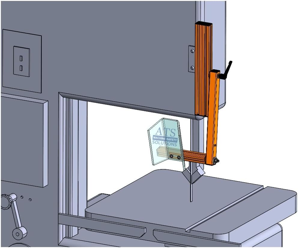 ATS VB-ES1 Vertical Band Saw Guard | High-Visibility Safety Shield for 15"+ Saws | Adjustable 7" Lexan & Aluminum Frame | Made in USA
