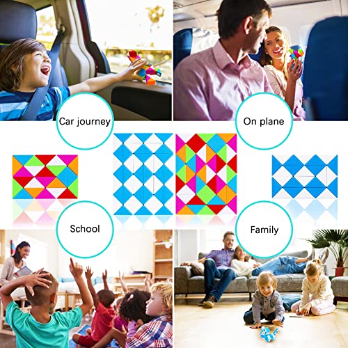 Eachhaha Magic Snake Cube 48 Blocks,Fidget Toys For Kids,3D Puzzle Montessori Toy And Stem For Ages 3+,Ideal As Party Favors Gift,Christmas Stocking Fillers For Kids (Multicolor) #TOP2