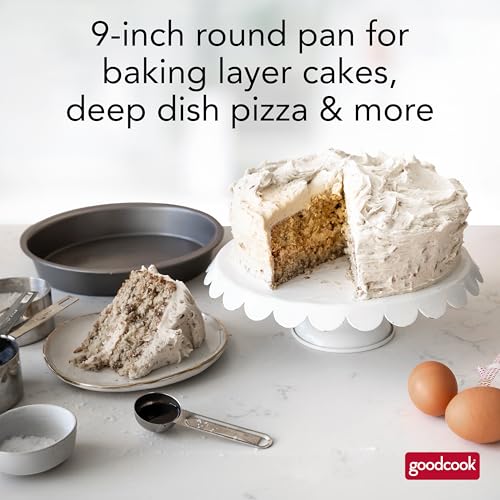 GoodCook Everyday Nonstick Steel Round Cake Pan, 9-Inch, Gray - Image 4