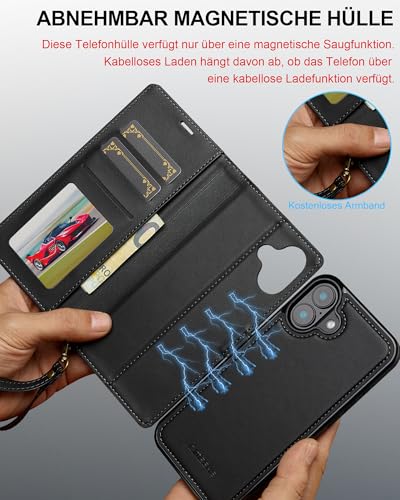 Étui iPhone 16 Plus Coque Protection Cuir Portefeuille Aimanté RFID - 3