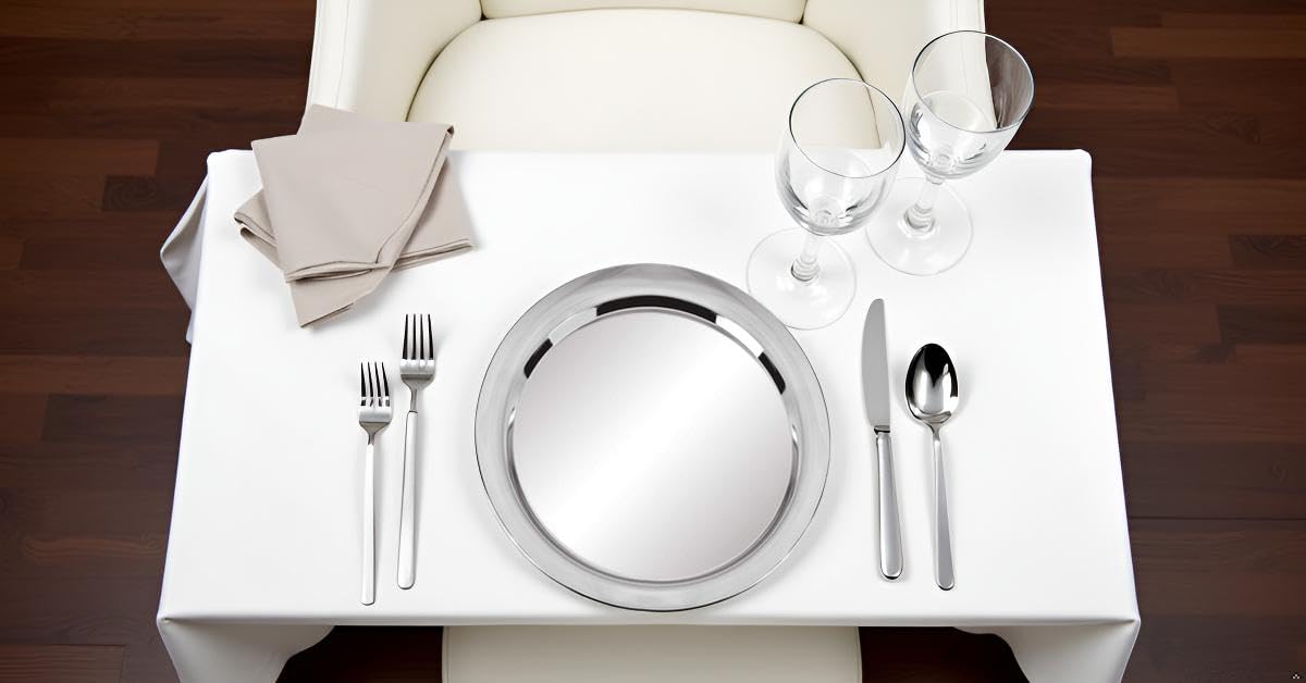 Platzteller "Hamburg" glatt (D 31 cm) | Premium Silber Plated versilbert | Für Festtafel & Deko