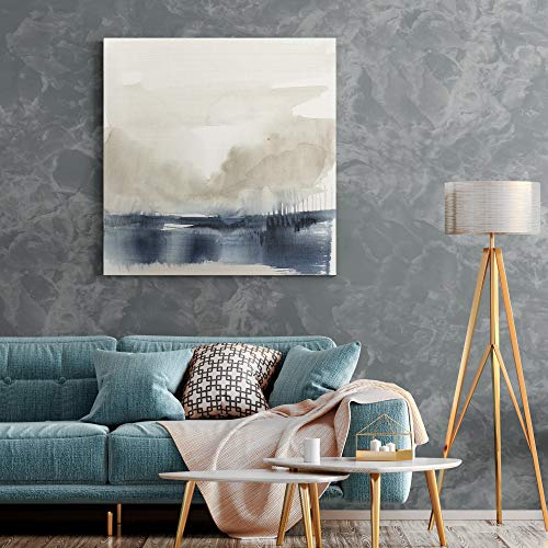 Renditions Gallery Square Canvas Wall Art: Neutral Geometric, Bright Fractal Floral, Modern Multicolor Nature & Animal Abstract Wall Art For Home & Office Fog On The Horizon Ii (40X40) #TOP3