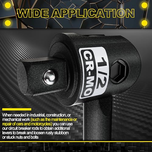 Image of 1 /2 inch Drive 25-Inch Breaker Bar, Heavy Duty Extension Breaker Bar with 250 Swivel Head, CR-MO Steel, Defeats Rusted and Frozen Fasteners