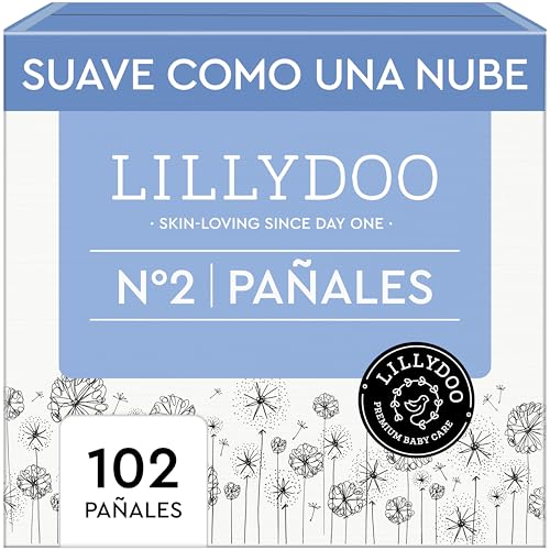 Pañales Lillydoo Delicados Con La Piel - Talla 2 4 Kg , Caja De Medio Mes 102 Unidades , Protección Contra Fugas, Suaves, Sin Perfumes Ni Lociones Y Dermatológicamente Probados