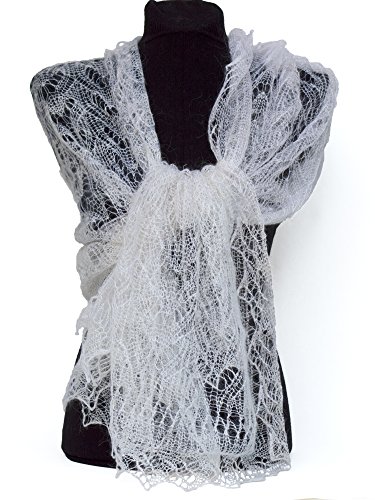 Antique Knit Orenburg Shawl Victorian Bridal Lace Wrap 30x67 inch3