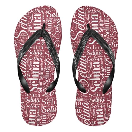 RunningBear custom Name Turquoise Teal Womens Flip Flops Sandals Personalized Womens Summer Shoes