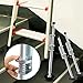Ladder Leveler Pair,Ladder Accessories Tools,Ladder Leveler with Rubber Feet Working on Stairs, Adjustable Ladder Leveler for Stable Platform (Sliver)