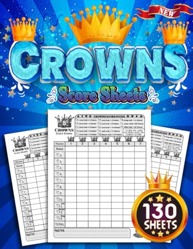 Crowns Score Sheets: Grand Score Pads in Large Print - Sized at 8.5 x 11 inches for Scorekeeping, offers 130 pages for filing grand scores