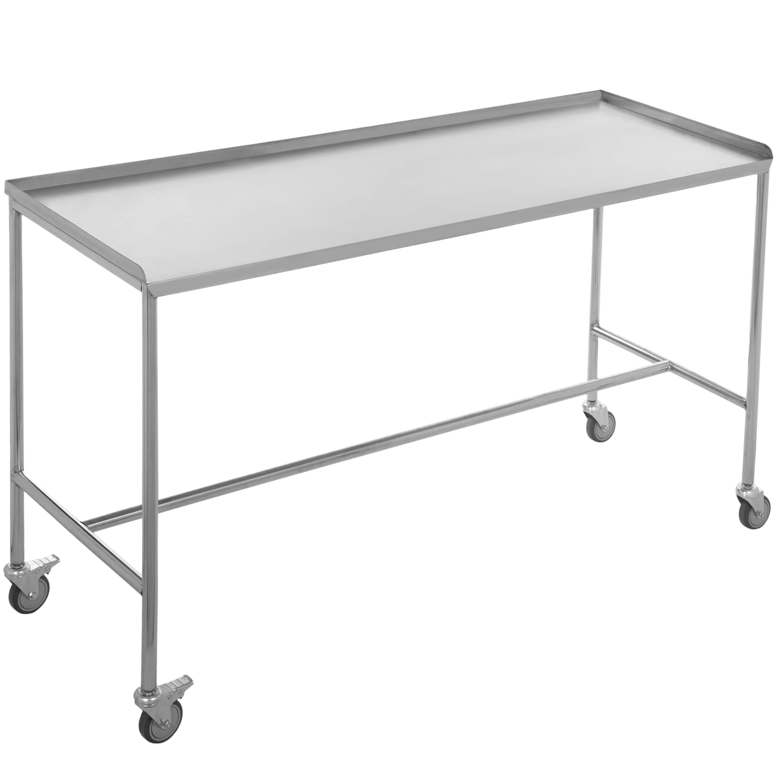 PrimeMatik - Mesa Rectangular para Instrumental quirúrgico en Acero Inoxidable 120 x 50 x 84