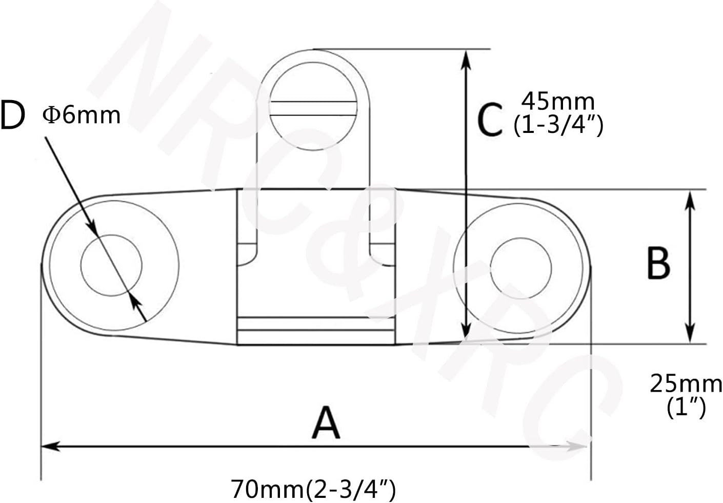 NRC&XRC Pair of Marine Grade 316 Stainless Steel Boat Bimini Top Deck Hinge Swivel Mount