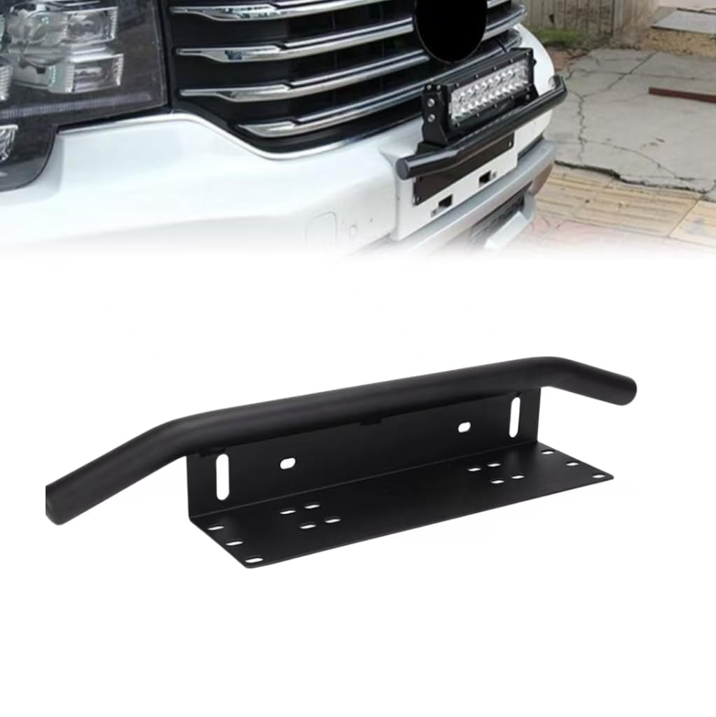 QIZUN License Plate Light Bar Bracket for VW Golf 8 (C1, DA1) 2019-Heute, Front Bumper Spotlight Holder Bull Bar Style Heavy Duty