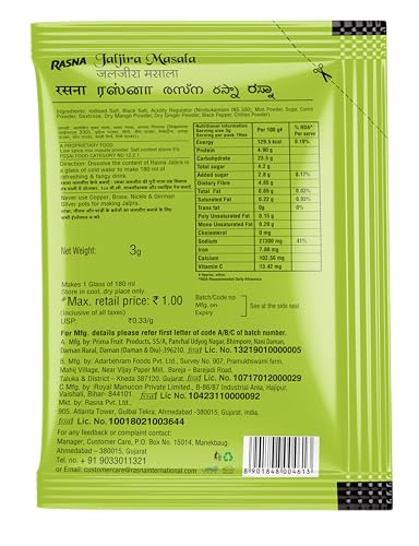 Image of Rasna 3g Jaljira Masala (Pack of 200)