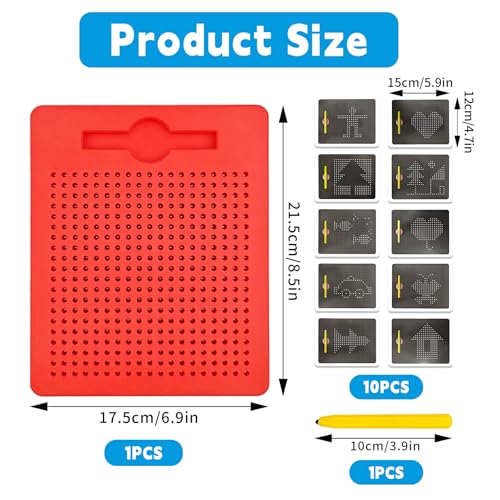 MIHURO Magnettafel für Kinder, Magnetspiel mit Stift, Kleine Magnetische Zeichentafel, Lernspielzeug Magnetische Maltafel zum Zeichnen, Kritzeln und Schreiben