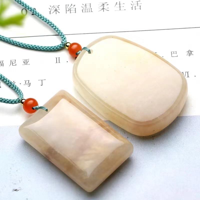 Pendentif en jade Jinsiyu véritable | Pendentif artisanal Yu Pei haut de gamme - 3
