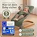 LepiBaby SamiBu Babywippe Faltbar & Verstellbar | Baby Wippe Neugeborenen | Bouncer Newborn mit Spielbogen | Babywiege, Baby Schaukel, Wiege, Kinderwippe, Rocker Kinder, Schaukelwippe | Grün
