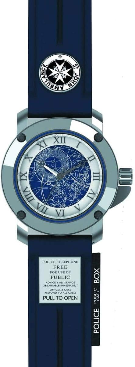 Underground Toys Doctor Who Tardis Collector's Analog Watch, White & Blue