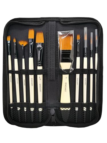 Sinoart Kit de Pincéis Hobby & Art 10 Peças, Sintético