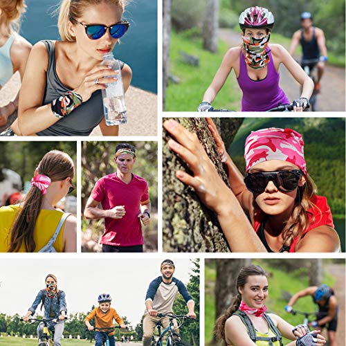 LUOLIIL VOE 5 Pieces Sun UV Protection Face Mask Neck Gaiter Windproof Scarf Sunscreen Breathable Bandana for Sport&Outdoor