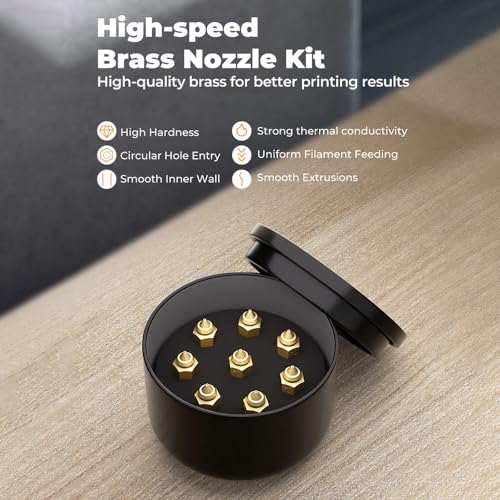 CIADAZ Kit de bico de latão de alta velocidade Creality 8 unidades (1 * 0,25 mm + 4 * 0,4 mm + 2 * 0
