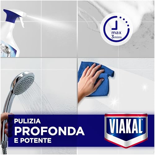Viakal Classico Spray Per Rimuovere Fino Al 100% Di Calcare Con Tecnologia Anti-gocce (Confezione da 3) - Immagine 5
