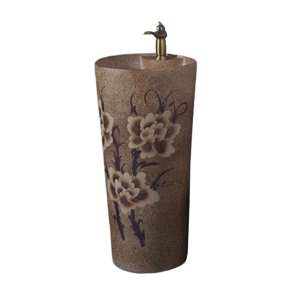 Bathroom Sink Household Ceramic Washbasin Balcony Outdoor Column Washbasin Pool Bathroom Vanity