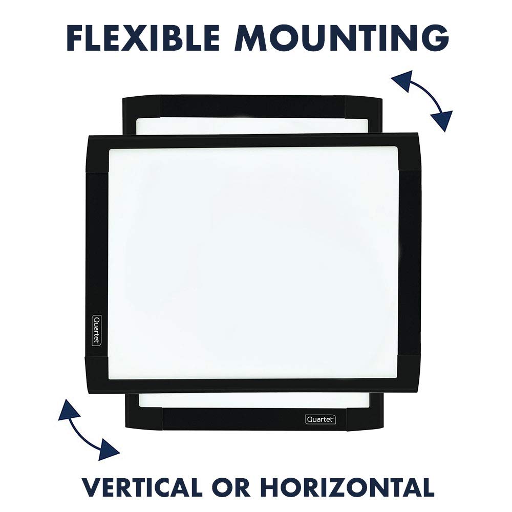 Quartet Magnetic Whiteboard, 8-1/2" x 11" White Board for Wall, Dry Erase Board for Kids, Perfect for Home Office & Home School Supplies, 1 Dry Erase Marker, 2 Magnets, Black Frame (MHOW8511-BK)