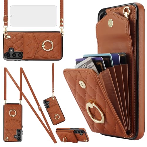 Coque Samsung S24 5G anti-espionnage RFID avec anneau support et verre trempé antichoc