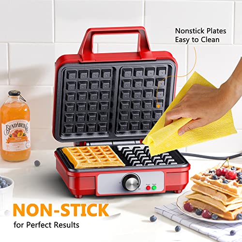 FirstBuy Belgisches Waffeleisen, 1000W Waffeleisen mit Einstellbarem Temperaturregler, 2 Scheiben Quadratisches Antihaft… – Bild 7