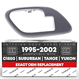 Interior Front Driver Door Handle Bezel - Compatible with 1995-1999 Chevrolet GMC C1500 & K1500 Suburban, C2500 & K2500 Suburban, 95-00 C3500 & K3500, 95-02 C3500HD, C5500, Gray - OEM 15708079, 81922