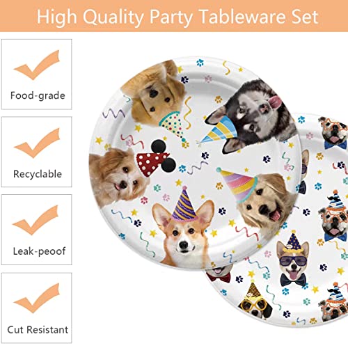 40PCS Dog Birthday Party Supplies Puppy Party Decorations Dog Party Plates and Napkins Disposable Party Tableware Set for Doggy Kids Dog Party Decor,Severs 20 - Image 6