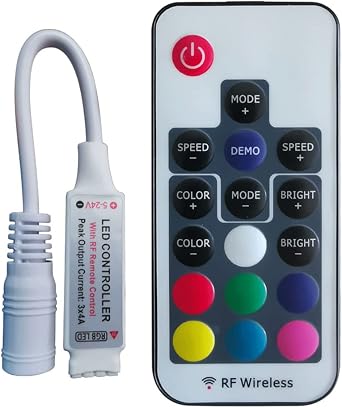 DC 5V-24V 12A RGB LED Controller مع 17 مفتاح RF Wireless Remote Control Dimmer for 5050 3528 5630 LED Strip Lights