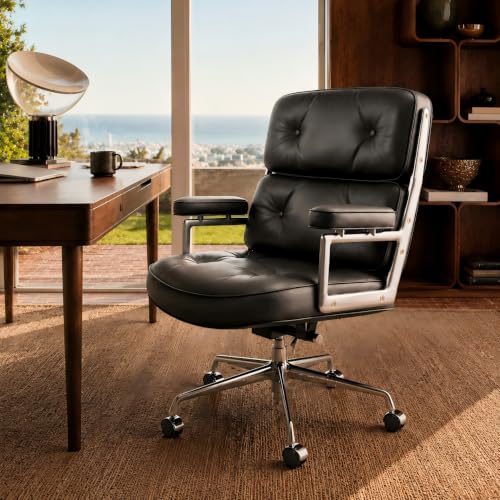 Top Grain Leather Swivel Chair