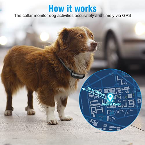 COVONO GPS Wireless Dog Fence, Upgraded Electric Pet Containment System, Waterproof Rechargeable Collar with Beep/Vibration/Shock Correction Mode, Black