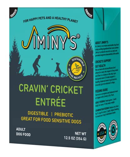 Jiminy's Cravin' Cricket Entree - Wet Dog Food, Insect Dog Food, Gluten-Free, Prebiotic, 100% Made In The Usa, Sustainable, Recyclable Packaging, Organic Dog Food - 12.5 Oz (Pack Of 6) #TOP17