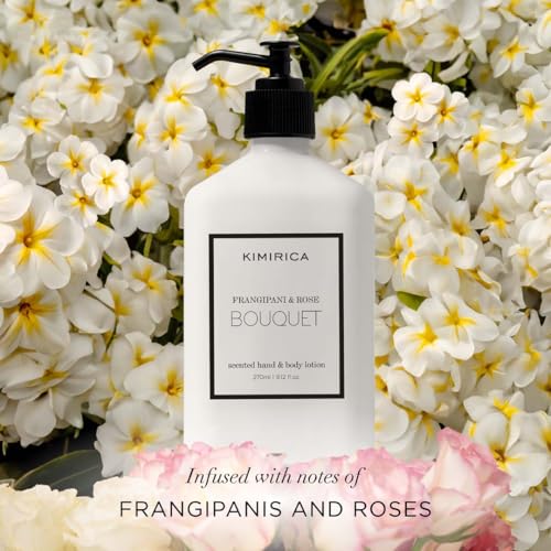Image of Kimirica Bouquet Hand Lotion with Goodness of Frangipani and Rose, 100% Vegan & Paraben Free, (Frangipanis & Rose)