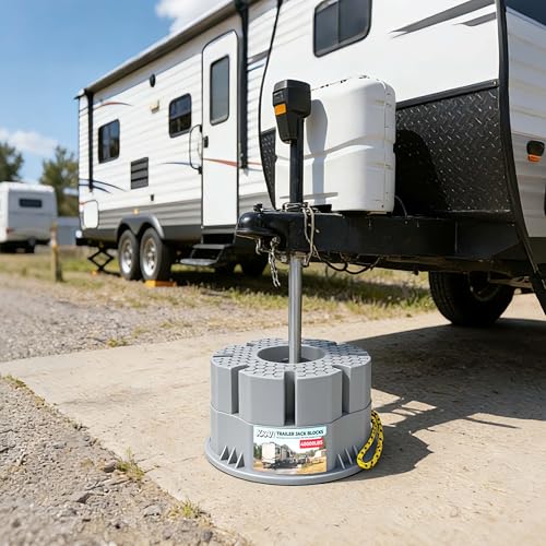 Image of 6''Height Trailer Jack Block, Heavy Duty 40,000lbs RV Camper Stabilizer Blocks for Travel Trailers Tongue Jack 5th Wheels Scissor stabilizers, 1 Pack