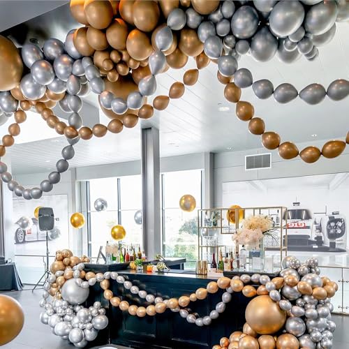 Image of Gold Quick Link Balloons, 60PCS Linking for Balloon Wall Arch Chains, 6inch Linkable for Wedding Birthday Baby Shower Engagement Graduation Party Decorations