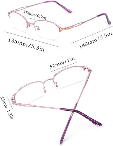 Miniatura 4 de NYASAA Gafas de lectura de moda para mujer, con marco de metal delicado de medio borde